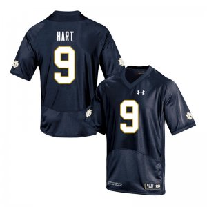 Notre Dame Fighting Irish Men's Cam Hart #9 Navy Under Armour Authentic Stitched College NCAA Football Jersey AOF1599JL
